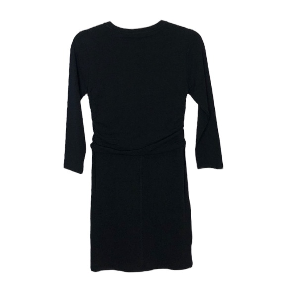 ATM | NWT Pima Cotton Ruched Long Sleeve Mini Dress Black Medium - Picture 6 of 7